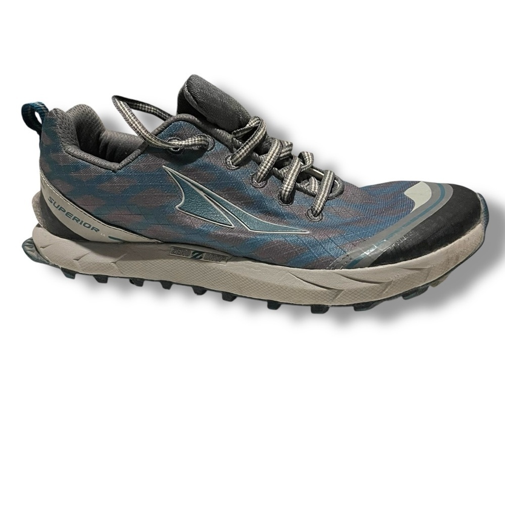 Altra Superior 2.0 Trail Running Shoes Womens 7 Blue Gaiter Trap Trail Sneaker